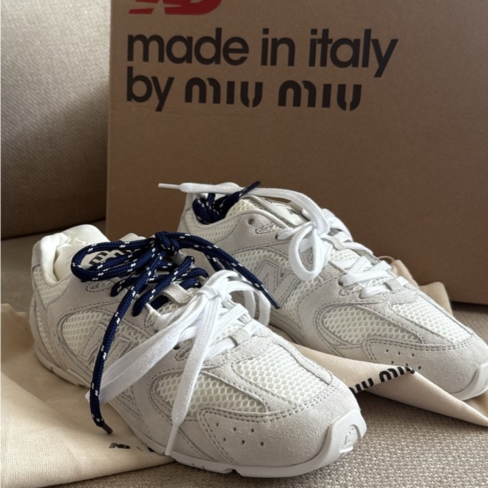 New Balance X Miu Miu 530 SL suede and mesh sneakers